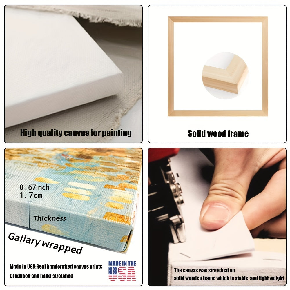 2D Flat 1pc 2D Wooden Frame Canvas Wall Painting, Flower Waves, Koi Fish Pond Wall Art, Japandi Zen Home Decoration, Suitable for Living Room, Kitchen, Bathroom Wall Decoration, Perfect Gift for Mom And Dad